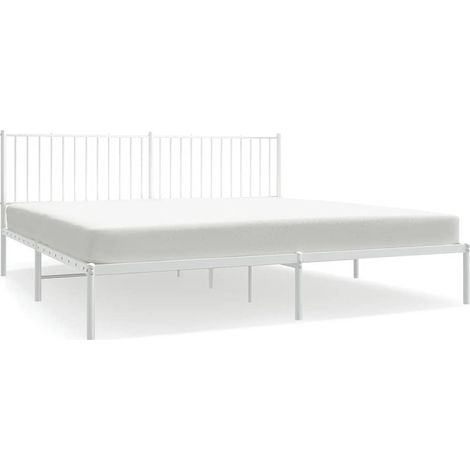 Maison Exclusive - Giroletto con Testiera Metallo Bianco 193x203 cm