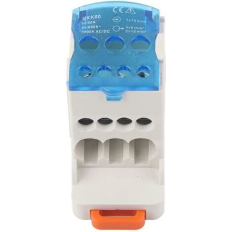 Boîte de dérivation électrique 16mm² – Bornier en cuivre – Installation rapide sur rail DIN – Résistante aux hautes températures
