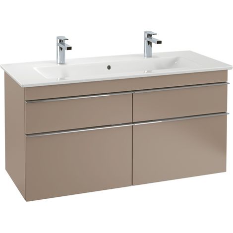 VB Waschbeckenunterschrank Venticello 1153x590x502mm Eckig Taupe