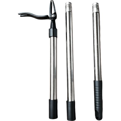 Désherbeur debout manche réglable 112 cm 4 griffes acier coulé outil désherbage à main jardin pelouse cour (1/5)