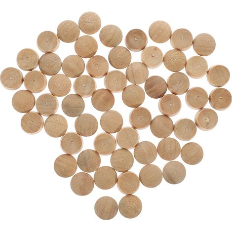 50 Bouchons de Trou en Bois à Tête Bouton, Ajustement Sûr, Pose Facile, pour Meubles en Bois et Bricolage, Beige, Lot de 50 (1/5)
