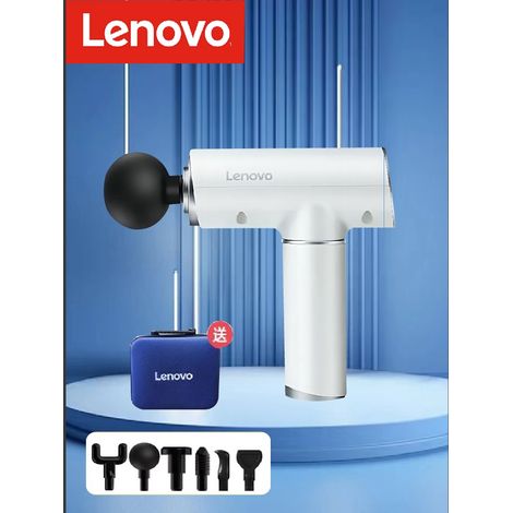 Pistolet de massage électrique Lenovo à 6 têtes pour massage des fascias, mini appareil de massage silencieux et relaxant pour le sport, niveau professionnel, 5e vitesse, pour un massage des tissus pr