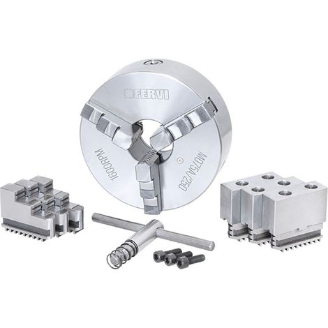 Fervi M075A/250 Mandrino di precisione autocentrante 3+3+3 griffe per tornio (1/3)