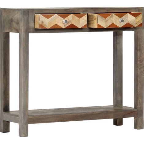 Maison Exclusive - Tavolo Consolle Grigio 86x30x76 cm in Legno Massello di Mango (1/5)
