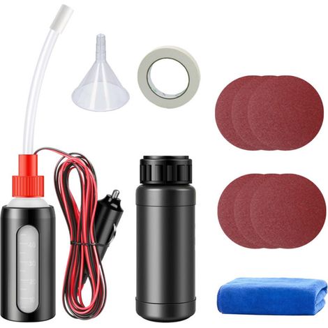 Kit de rénovation de phares, kit de nettoyage et de polissage pour phares de voiture avec liquide de revêtement, papiers de verre, flacon pulvérisateur, entonnoir, ruban de masquage et chiffon, restau (1/5)