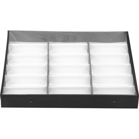 Coffret à bijoux haut de gamme, étui à lunettes transparent pour 18 pièces (1/5)