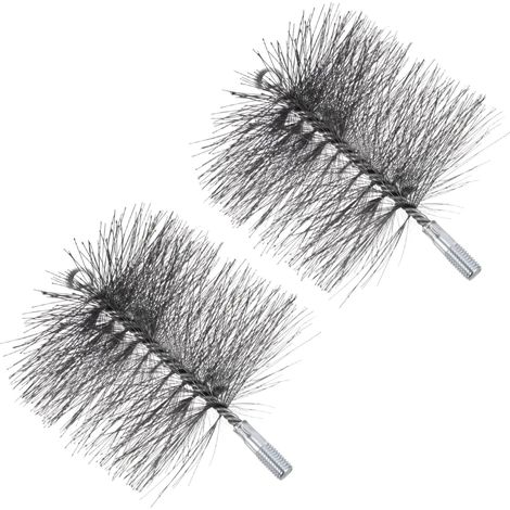 Lot de 2 brosses nettoyage cheminée rondes en acier inoxydable pouces (1/5)