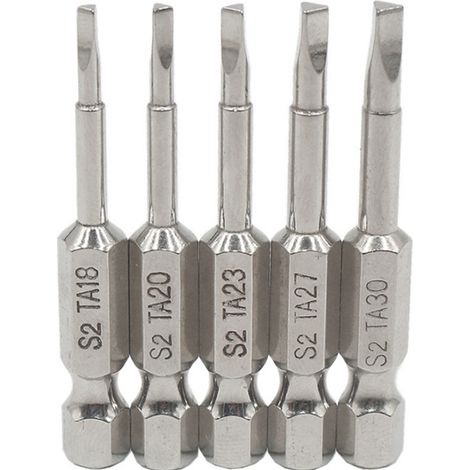 5 pièces Triangle tête ensemble S2 matériel acier pointe magnétique tournevis embout tournevis électrique Bit-506.35mm