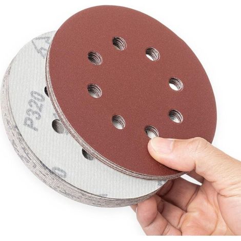 100 Stück Schleifscheiben, Körnung 125 mm, ideal zum Schleifen, Polieren und Entrosten, HSDPS5M100,320 (1/4)