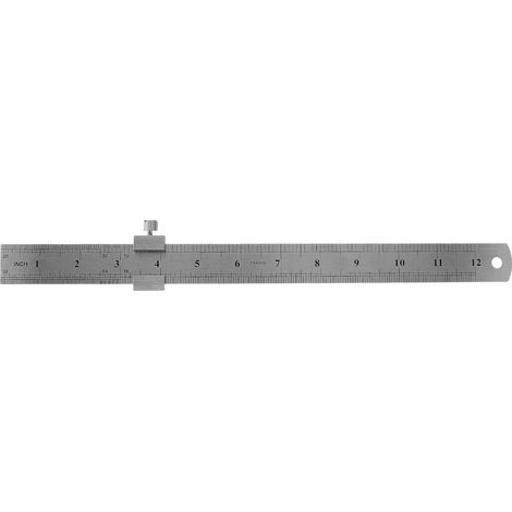 Règle en Acier Inoxydable Épais avec Bloc de Positionnement 1 Set, Argenté, pour École et Bureau, Résiste Charge Élevée, Anti-rouille (1/5)