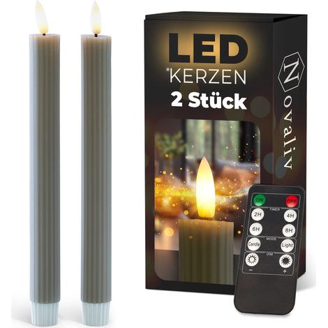 2x Novaliv LED-Kerze  ECHTWACHS geripptkerzen (1/5)