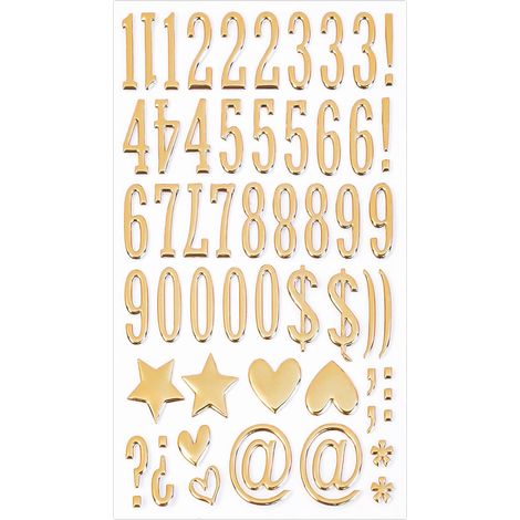 Autocollants Lettres 3D Or - Alphabet Relief Or Métallique - Pour Carnets Créatifs Décoration Festive Et Emballage Cadeaux - Lot De 1 (1/4)
