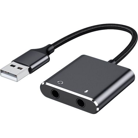 Adaptateur USB carte son externe avec prise casque et microphone (1/5)