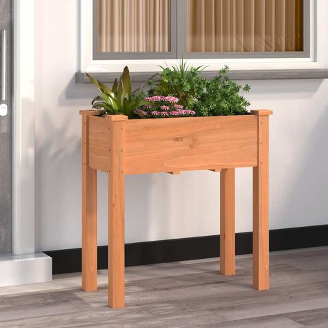 Jardinera con forro interior madera abeto marrón 71x37x76 cm (1/5)