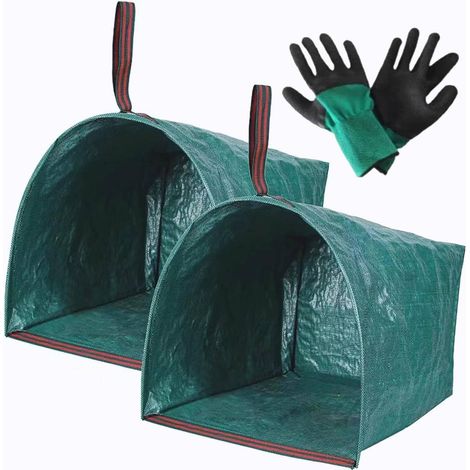 sacs poubelles pliables avec gants de jardinage, sacs réutilisables et résistants pour feuilles et gazon,595643cm