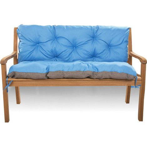 Coussin pour banc de jardin 160x60x50cm, coussin de balançoire Bleu, coussin de jardin, coussin de banc extérieur, coussin de banc de jardin (1/5)