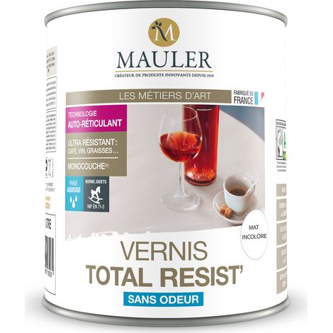 Vernis Total Resist 2,5L – Mat incolore – Anti-rayure et anti-tâche – Pour bois brut et surfaces peintes – Fabrication française écoresponsable – 1919 By Mauler