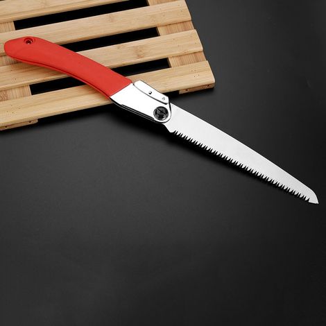 Scie d'élagage manuelle pliante et portable avec poignée antidérapante - Outil de taille d'arbres pour le jardinage extérieur (1/5)