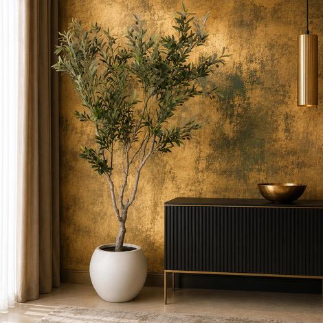 200cm XXL Artificial Olive Tree with Decorative Planter - Premium Quality