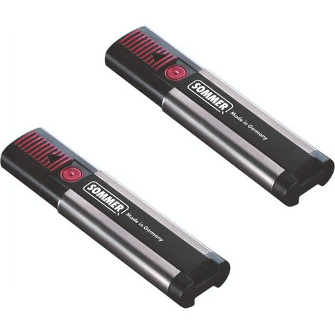 Pack de 2 télécommandes 4 canaux 868 Mhz pour automatismes SOMMER – Piles 3V CR2033 incluses – Notice technique fournie
