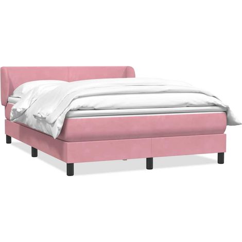 Boxspringbett mit Matratze Rosa 160x220 cm Samt
