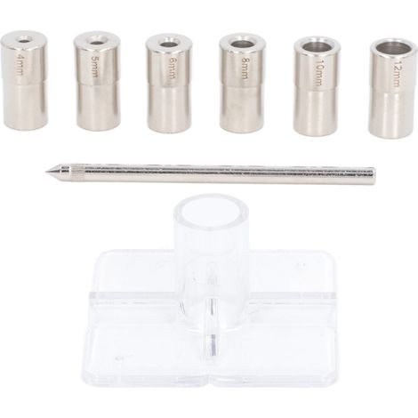Kit 8 pièces Gabarit de centrage à goujons, 6 diamètres intérieurs, douilles en acier allié, forets guides, poinçon de centrage (1/5)