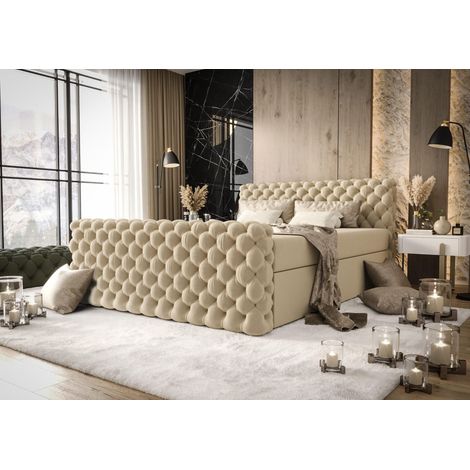 Lit Boxspring Figo Iv - Rose - 180x200 Cm - Lit Moderne - Literie Élégante - Matelas À Ressorts Ensachés (1/5)