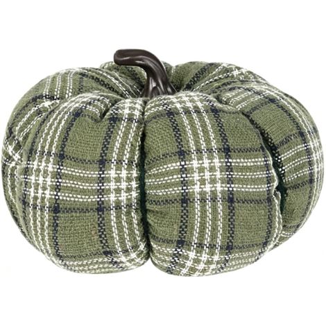 Citrouille décorative verte à carreaux, décoration originale d'Halloween et d'automne pour intérieur