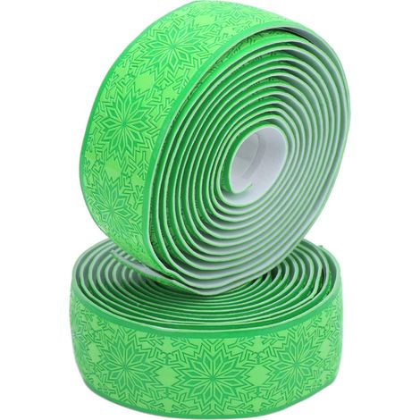 Ruban antidérapant pour guidon de vélo, imperméable et absorbant la transpiration - Design flocons de neige vert (1/5)