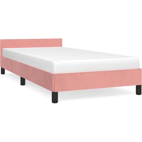 Maison Exclusive - Cadre de lit et tête de lit sans matelas rose 90x190 cm velours