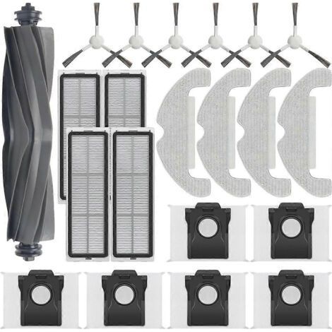 Accessoires pour aspirateur robot Dreame D10 Plus Gen 2 : brosse latérale principale, filtres HEPA, lingette de nettoyage et sacs à poussière. (1/5)