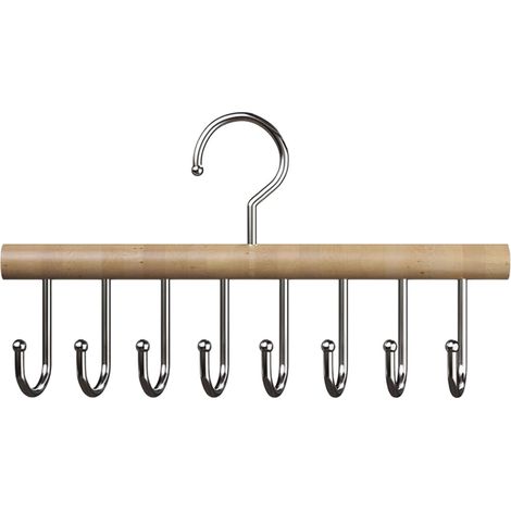 Zwei verbesserte Gürtelhalter – Gürtelhalter aus Holz mit 8 Haken, beige, für die Organisation zu Hause. (1/4)