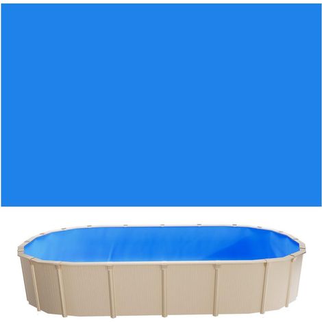 Pose Facile Système Unibead Liner Piscine Hors-Sol Ovale 375x610 cm Étanchéité Paroi 120 cm PVC Épais 0,4 mm Bleu (1/5)