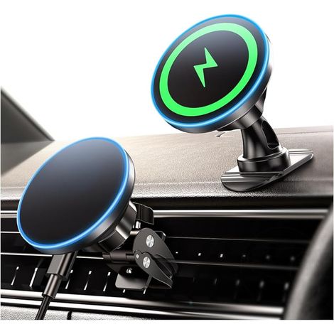 Porte-Téléphone Magnétique pour Voiture, Telephone Voitures Magnétique sans Fil Phone, Support Telephone Voitures Induction Rotation À 360°, Support Telephone Voiture Induction Voiture (1/5)