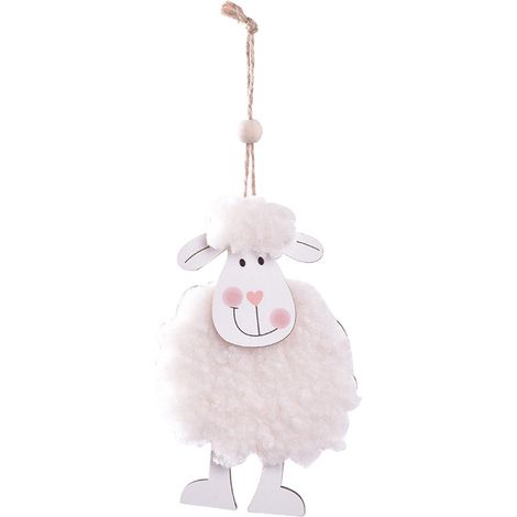 Suspension Mouton - Décoration En Bois Pour Arbre De Fête - Ornement Fermier - Idéal Pour Noël Et Fêtes Printanières - 1 Pièce (1/4)