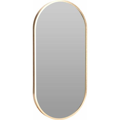 Specchio da parete ovale in alluminio 30x60 cm color oro (1/3)