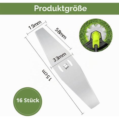 16 Lames Métal Taille-Bord 15cm Accessoire Coupe-Bord Rechange Jardin Pelouse Herbe (1/5)