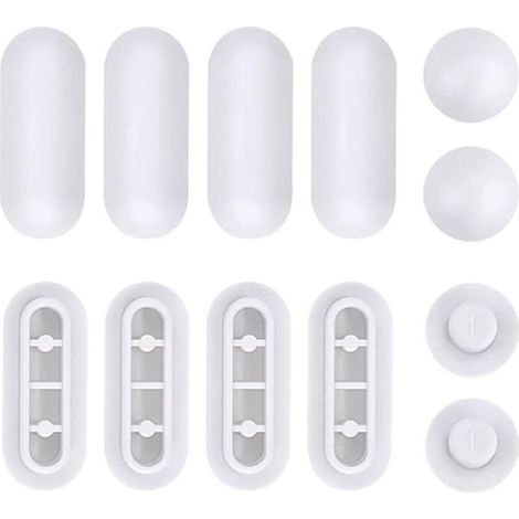 Lntyq Pare-chocs pour sièges de toilette, 12 pièces pare-chocs toilettes, pare-chocs en caoutchouc de rechange, amortisseur universel pour coussin anti-bruit de siège de l'eau, blanc
