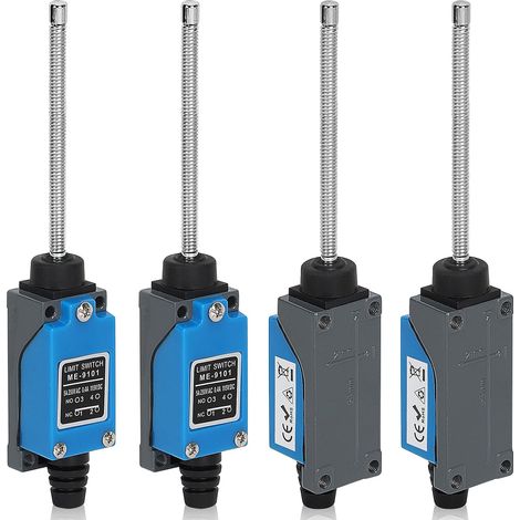 4 Pieces Momentary Limit Switch ME-9101 Flexible Helix Rod Spring Limit Switch, 5A 250V AC NC-NO Travel Switch for CNC Router Laser Plasma Router (1/5)