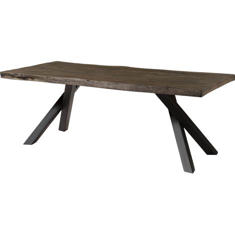 Tavolo da pranzo in legno di mango 200x100x76 laccato grigio / gambe ad A antracite matt FREEFORM 5