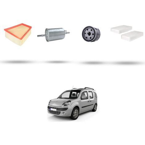 Kit tagliando 4 filtri compatibile con Renault Kangoo II 1.6 16V 78kw Dal 2008 (1/5)