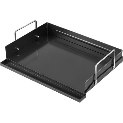 VEVOR Plancha Grillplatte 432 x 330 mm 3 mm Kohlenstoffstahl Antihaftbeschichtet, für Gasherde, Grills und Camping, Abnehmbare Seitenwände, Fettauffangschale, Spritzschutz und 43 x 29 cm Kochfläche (1/5)