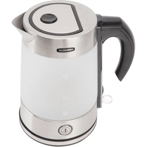 Bouilloire électrique 1,7 L en verre borosilicate, arrêt automatique, pour thé et café, prise européenne 220-240 V. (1/5)