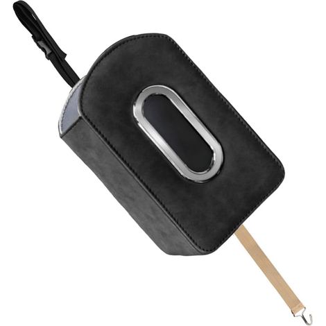 Porte-mouchoirs pour véhicule avec poches de rangement latérales, design à suspendre facile d'accès, adapté pour siège de voiture, voyage, rangement pratique pour téléphone (1/5)