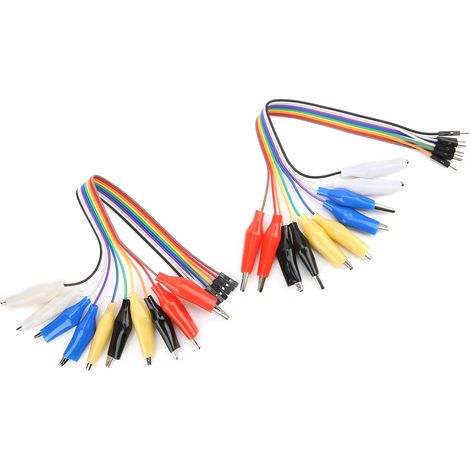 Krokodilklemmen-zu-Brückenkabel, 20-polig, Stecker/Buchse, Steckbrett-Testkabel, 20 cm (1/5)