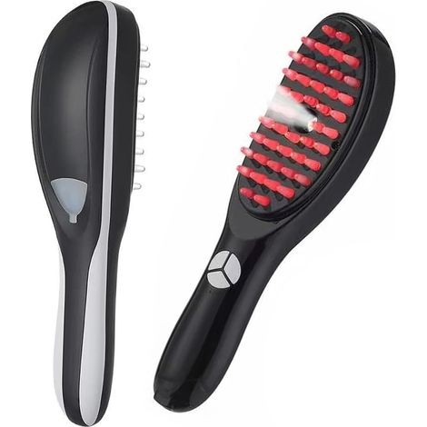 Masajeador Capilar Vibratorio - Para Cuero Cabelludo - Funciona Con Pilas - Diseño Ergonómico - Negro Y Blanco - 1 Unidad (1/5)