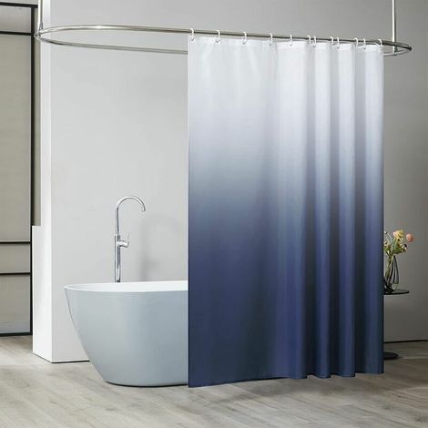 Duschvorhang 240x200 cm, mit 16 Haken, extra groß, beschwert, Anti-Schimmel, dunkelgrau, wasserdicht, große Badvorhänge, Polyestergewebe, antibakteriell, maschinenwaschbar