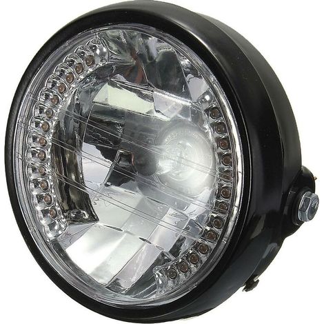 Green Mobility-Ampoule halogène H4 de phare rond de moto de 7 pouces pour Bobber (1/3)