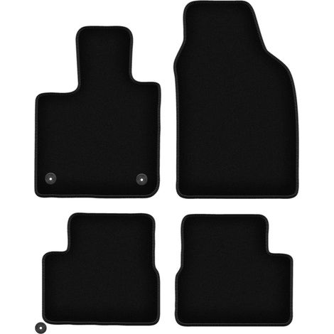 Tapis de sol basiques en velours noir pour : Fiat E-500X / 500x Crossover électrique (2019-) (1/5)