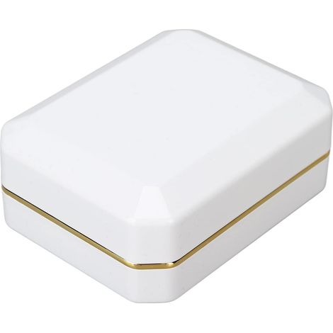 Elegant Light-Up Pendant Box for Jewelry Storage – Unique Box for Rings and Earrings with Soft Flocked Interior – Ideal for Surprising Your Loved Ones (WHITE) (1/5)